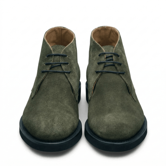 Olive Suede Chukka Boots for Men