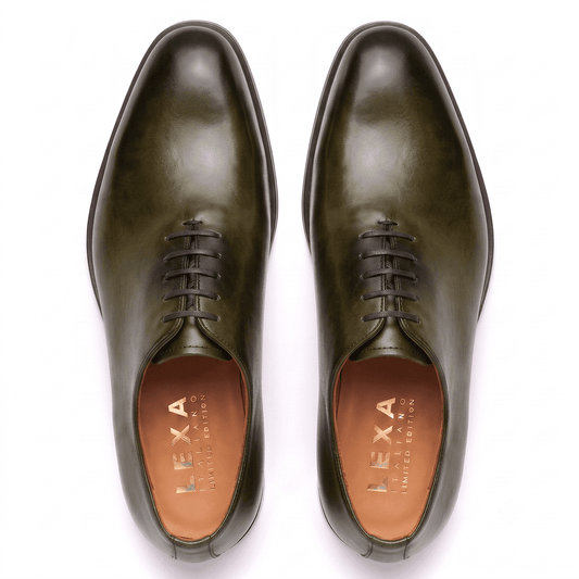 Olive Wholecut Oxford Shoes for Men – Premium Leather