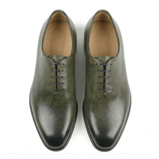 Olive Wholecut Oxford Shoes for Men – Premium Leather
