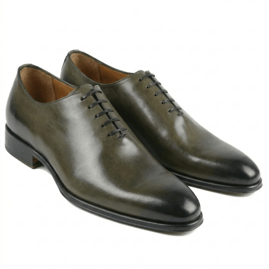 Olive Wholecut Oxford Shoes for Men – Premium Leather