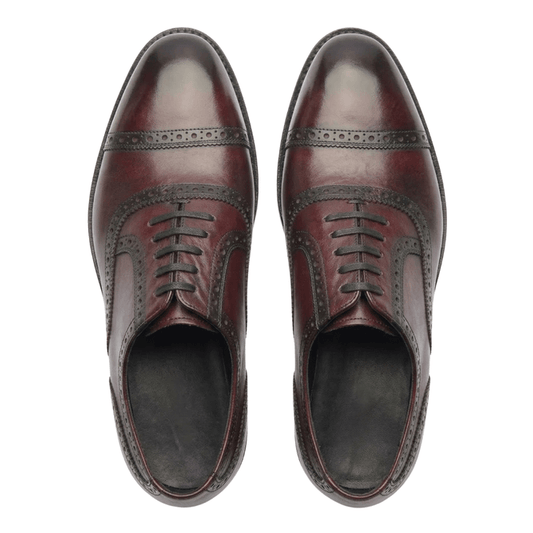 Oxblood Cap Toe Oxford Shoes for Men