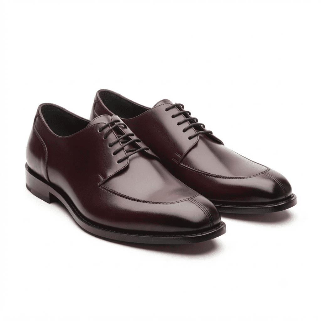 Dark brown leather Oxford shoes for men with classic lace-up design