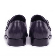 Purple Patina Double Monk Strap Leather Shoes
