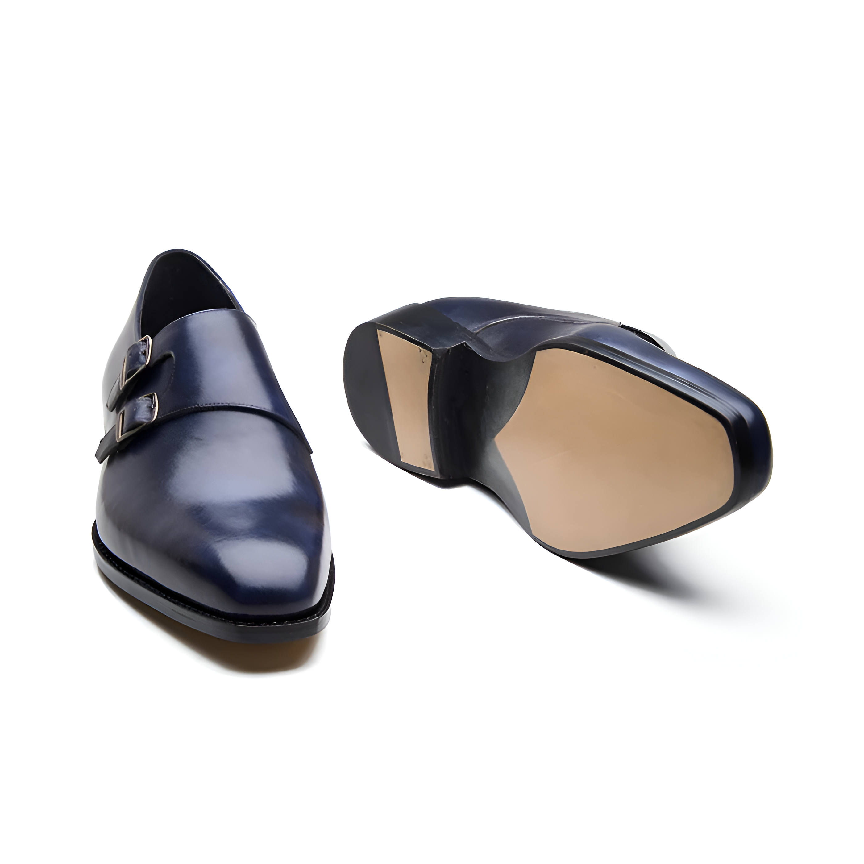 Elegant Sabre spiral double monk shoes – sole view