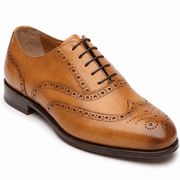 Tan Brogue Oxford Shoes for Men – Premium Wingtip