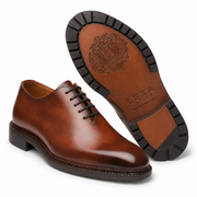 Tan Brown Leather Oxford Shoes for Men