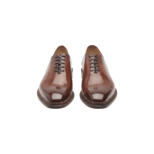 Tan Brown Leather Oxford Shoes for Men