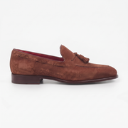 Tan Brown Leather Tassel Loafers for Men