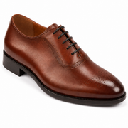 Tan Cap-Toe Oxford Shoes for Men