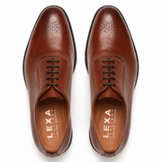 Tan Cap-Toe Oxford Shoes for Men