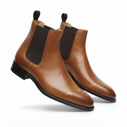 Tan Leather Chelsea Boots for Men
