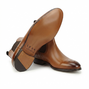 Tan Leather Chelsea Boots for Men