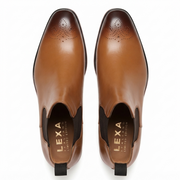 Tan Leather Chelsea Boots for Men