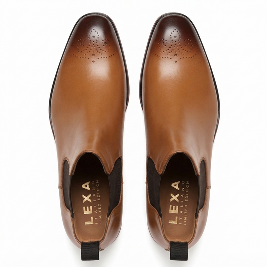 Tan Leather Chelsea Boots for Men