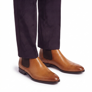 Tan Leather Chelsea Boots for Men