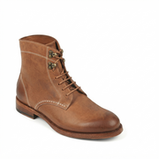 Tan Leather Lace-Up Ankle Boots for Men