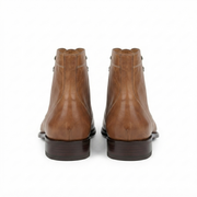 Tan Leather Lace-Up Ankle Boots for Men