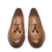 Tan Leather Tassel Loafers for Men
