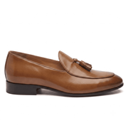 Tan Leather Tassel Loafers for Men