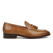 Tan Leather Tassel Loafers for Men