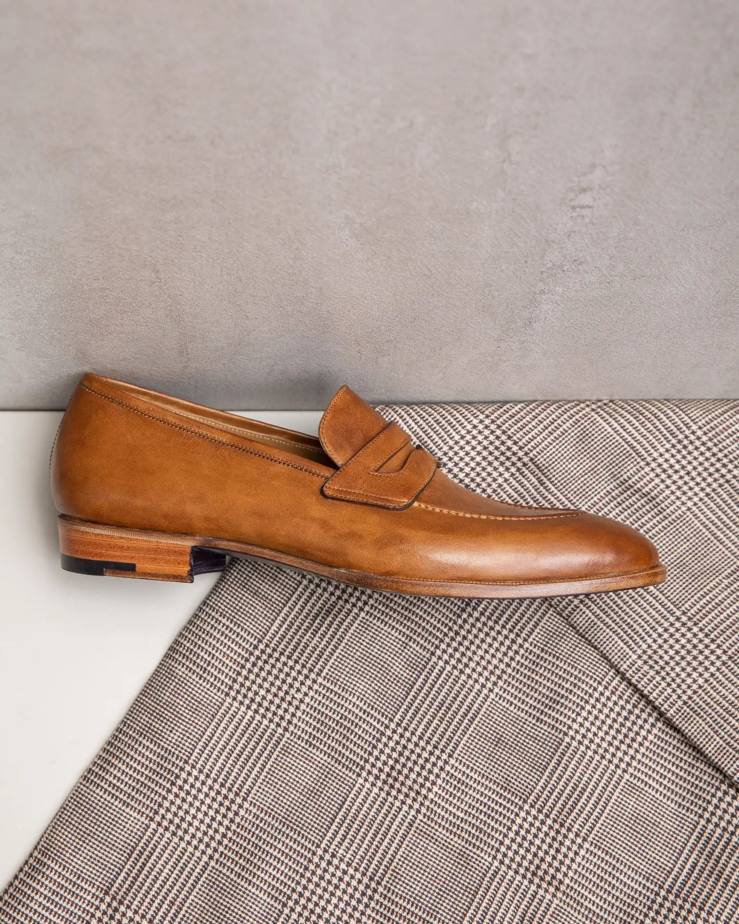 Tan Leather Urban Chic Slip-On Loafers