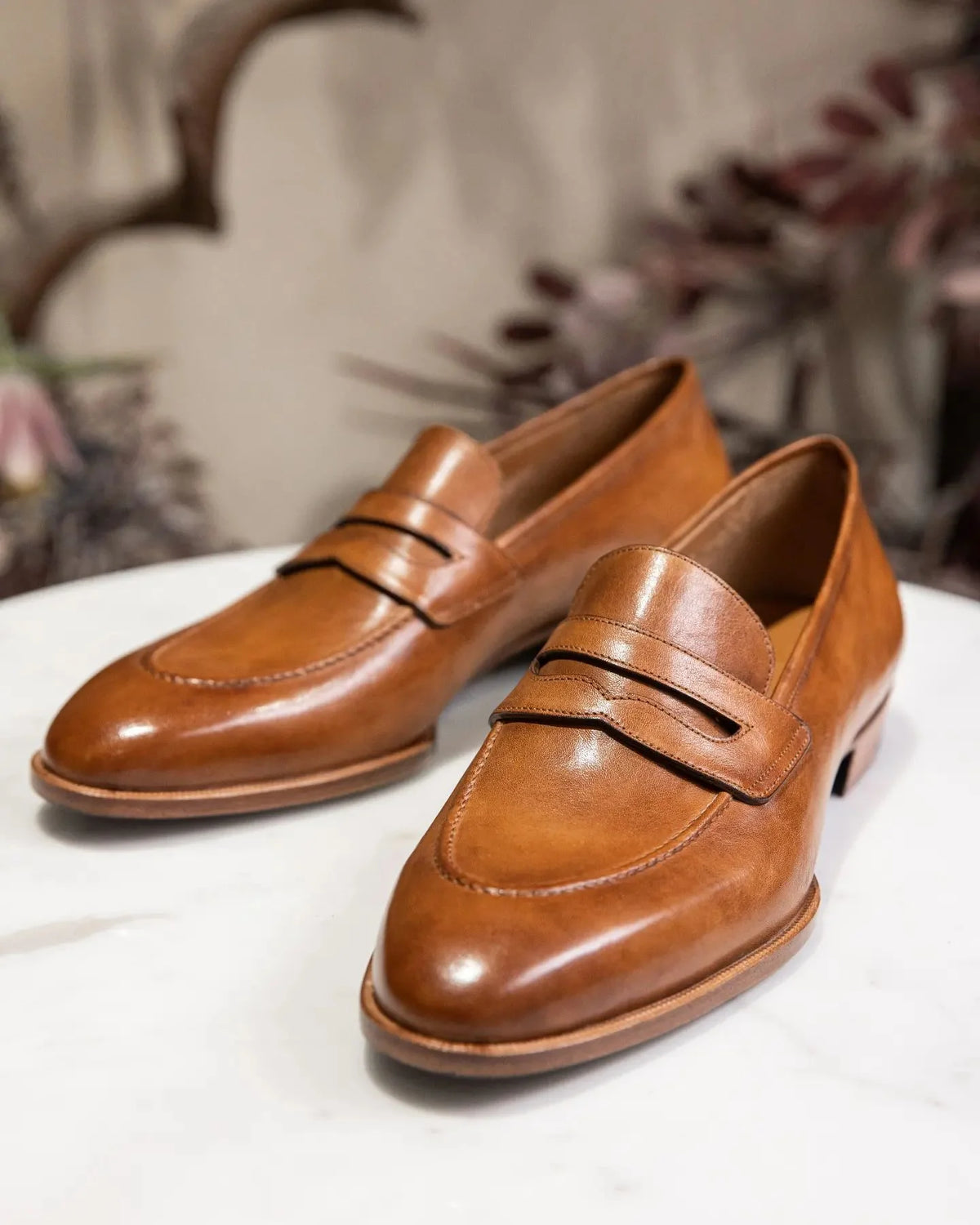 Tan Leather Urban Chic Slip-On Loafers