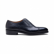 Textured Black Leather Oxford Shoes