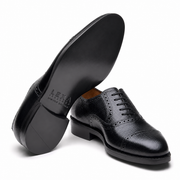 Textured Black Leather Oxford Shoes
