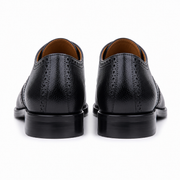 Textured Black Leather Oxford Shoes