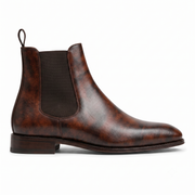 Tobacco Suede Dress Boots for Men