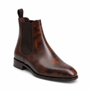 Tobacco Suede Dress Boots for Men
