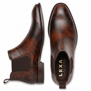 Tobacco Suede Dress Boots for Men