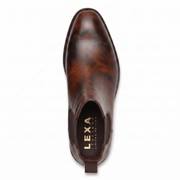 Tobacco Suede Dress Boots for Men