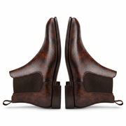 Tobacco Suede Dress Boots for Men