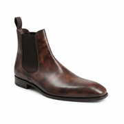 Tobacco Suede Dress Boots for Men