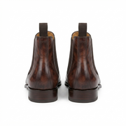 Tobacco Suede Dress Boots for Men