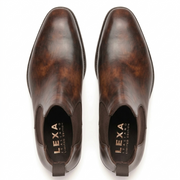 Tobacco Suede Dress Boots for Men