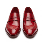 Red Leather Penny Loafers for Men & Women Unisex