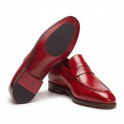 Red Leather Penny Loafers for Men & Women Unisex
