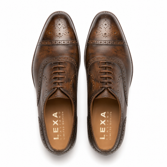 Wingtip Cap-Toe Shoes – Classic Brown