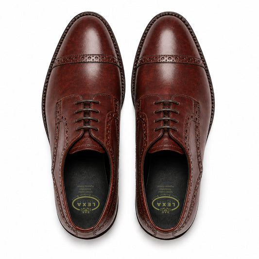 Wingtip Derby Cap-Toe Shoes – Antique Brown