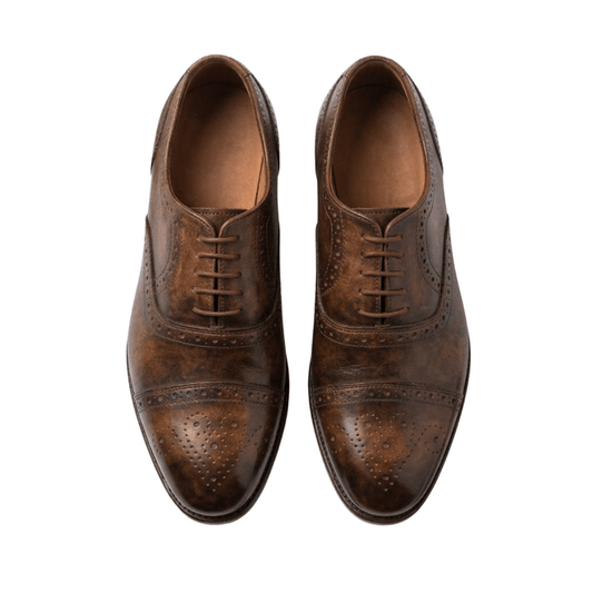 Wingtip Cap-Toe Shoes – Classic Brown