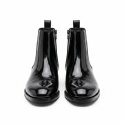 Black Leather Ankle Boots for Men
