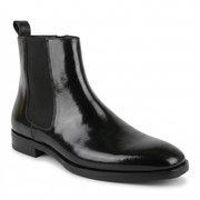 Black Leather Ankle Boots for Men