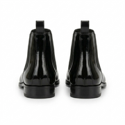 Black Leather Ankle Boots for Men