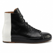 black leather ankle boots side view classic men boots