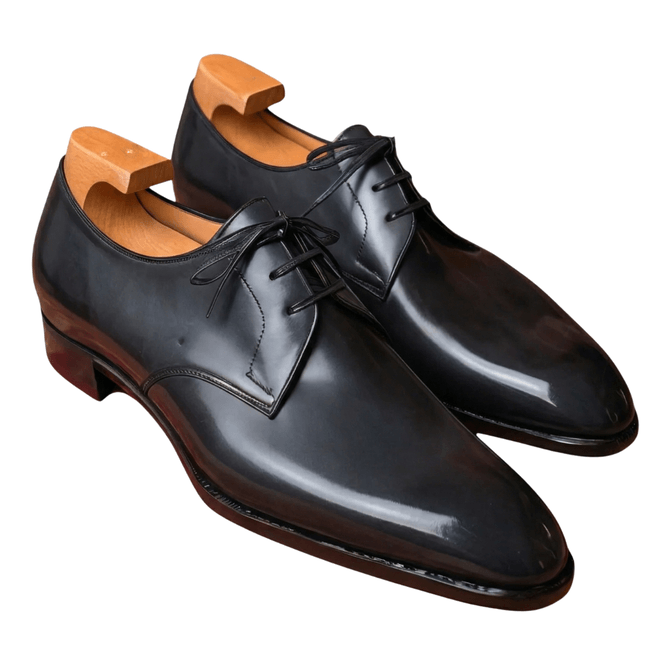 black leather formal shoes for men classic lace up elegant design