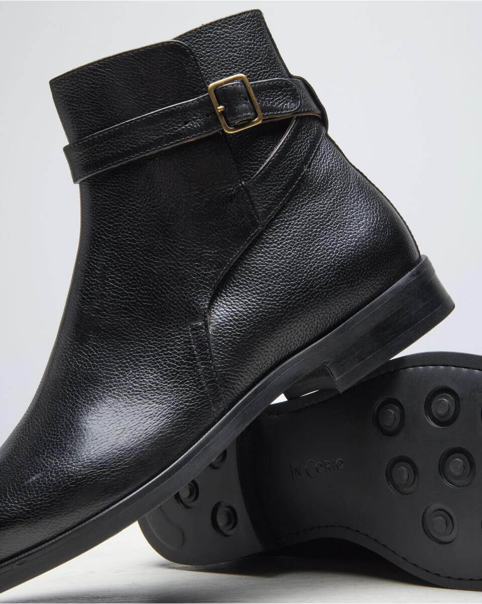 BRUNO Black leather men Jodphur boots