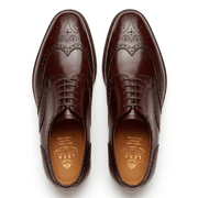 Top view of Burgundy Wingtip Brogue Derby formal shoes for men