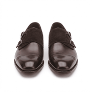 Burnished Brown Double Monk Strap Leather Shoes